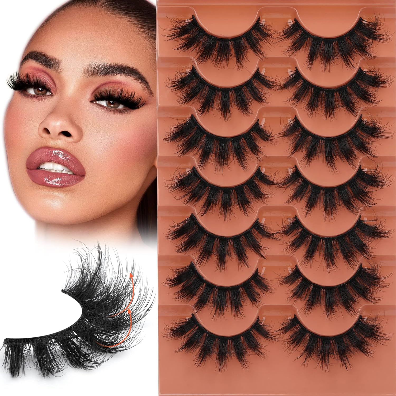 Eyelash Extension Cat Eye - 7 çift Kabarık Kirpikler 8D Yanlış