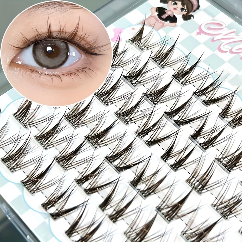 Lash Adhesive Glue - Mixiaohe Açık Kahverengi Yapıştırıcısız Demet Kirpikler