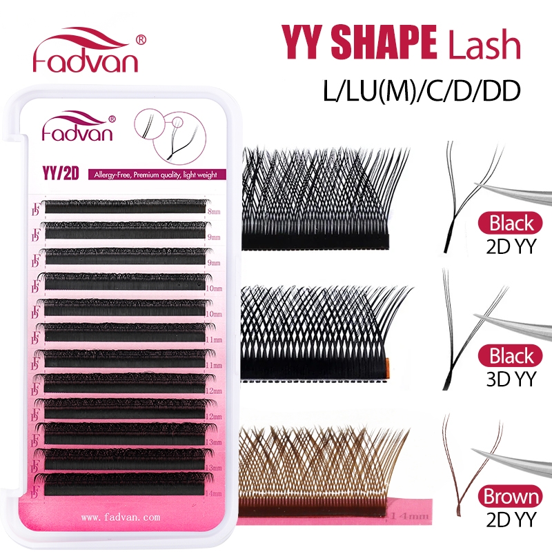 Eyelash Extension Yelix - FADVAN YY/SYY Şekli L/LU(M)/C/D/DD Kahverengi Kirpik