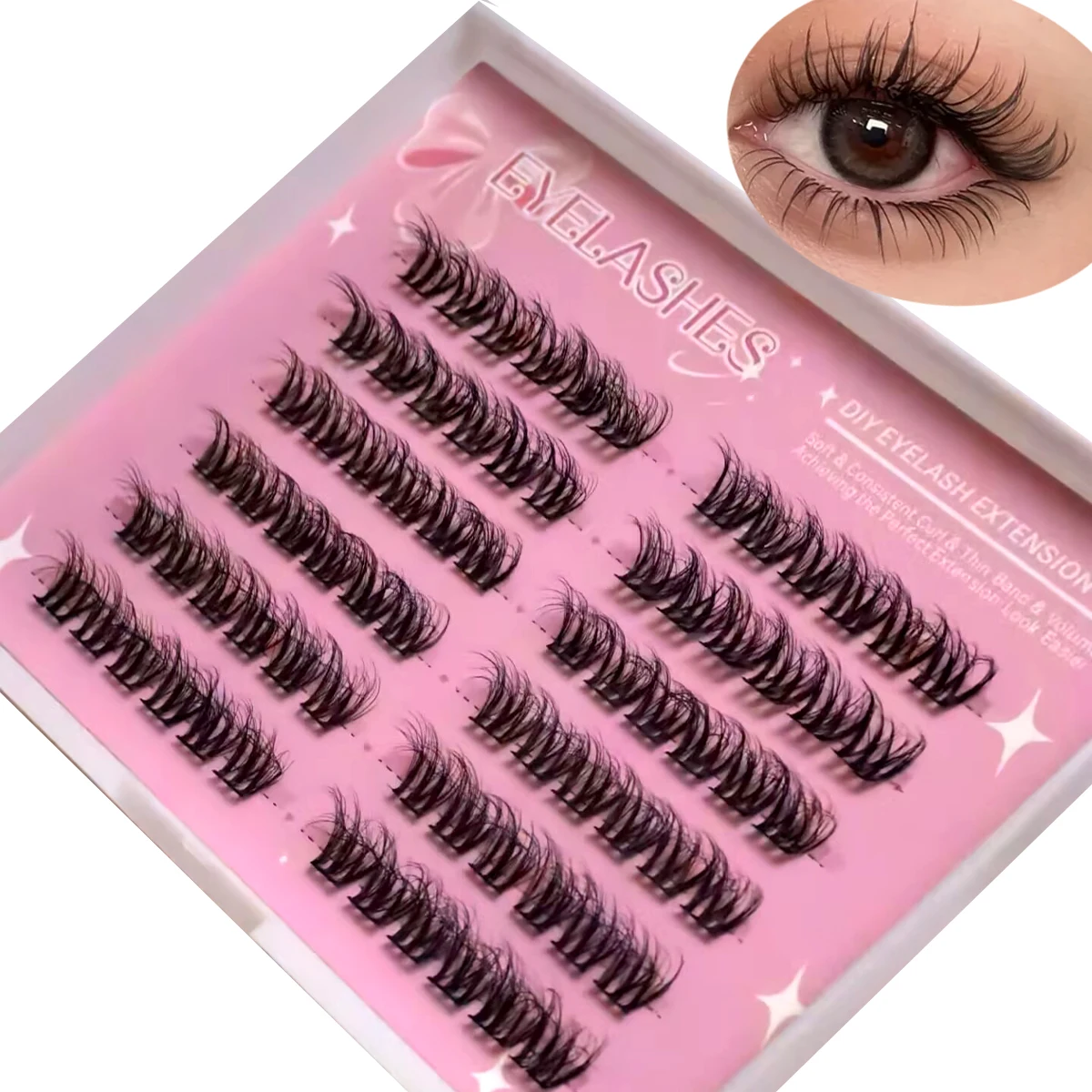 Eyelash Extension For Big Eyes - AMSDCN 10 sıra takma kirpik Siyah