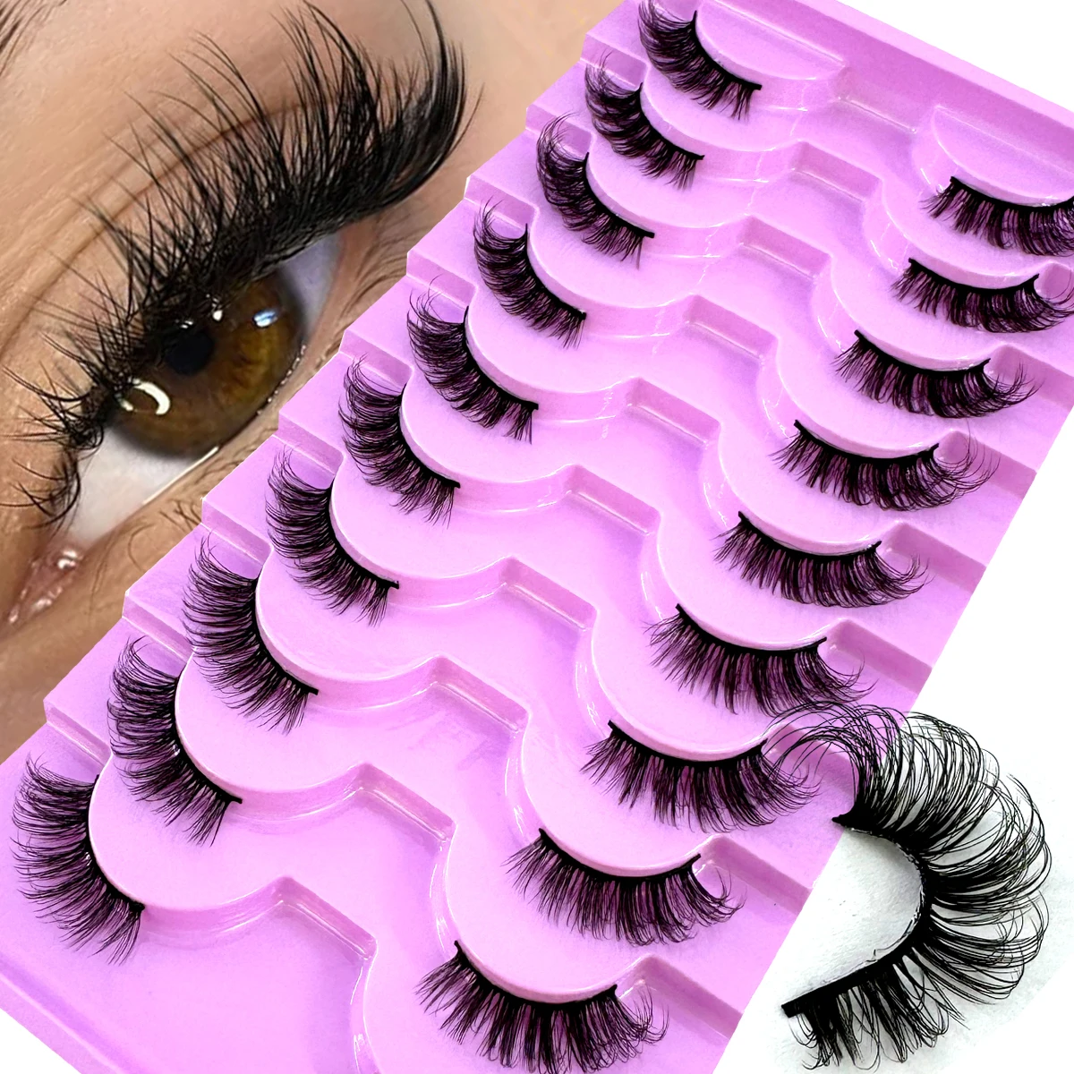 AMSDCN yeni yarım göz 10 çift  - Eyelash Extension Cat Eye incelemesi ve fiyatı