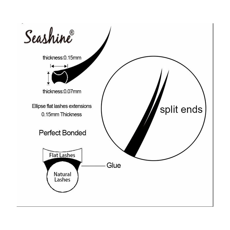 Deniz suyu elips düz Lashes yu - Eyelash Extension Wholesale incelemesi ve fiyatı